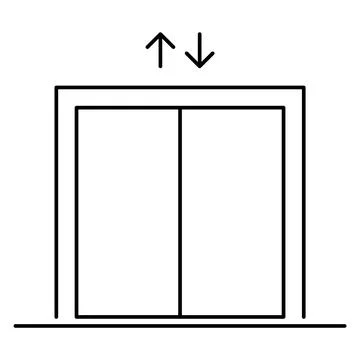 Lift elevator icon, graphic design entrance sign, building doorway symbol vec Ilustración de archivo