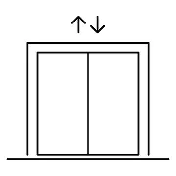 Lift elevator icon, graphic design entrance sign, building doorway symbol vec Ilustración de archivo