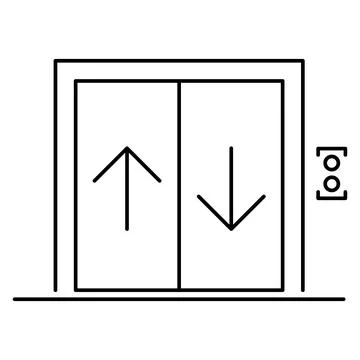 Lift elevator icon, graphic design entrance sign, building doorway symbol vec Ilustración de archivo