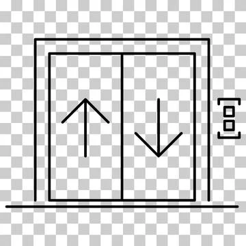 Lift elevator icon, graphic design entrance sign, building doorway symbol vec Ilustración de archivo