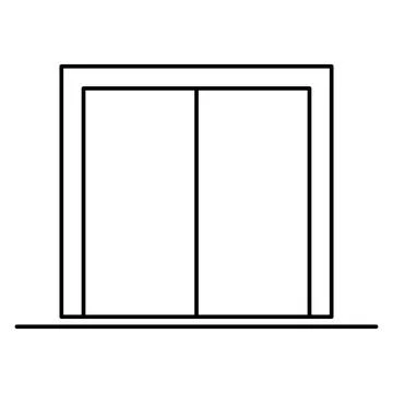 Lift elevator icon, graphic design entrance sign, building doorway symbol vec Ilustración de archivo