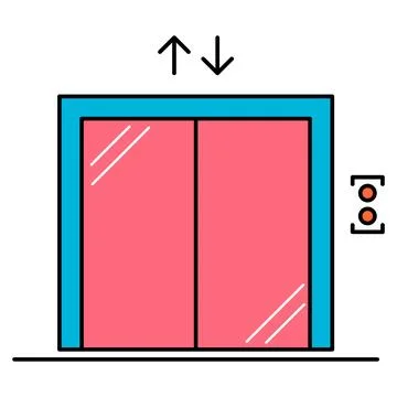 Lift elevator icon, graphic design entrance sign, building doorway symbol vec Ilustración de archivo