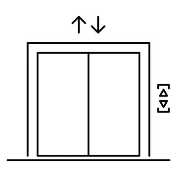 Lift elevator icon, graphic design entrance sign, building doorway symbol vec Ilustración de archivo