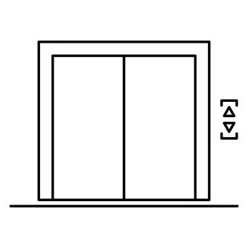 Lift elevator icon, graphic design entrance sign, building doorway symbol vec Ilustración de archivo