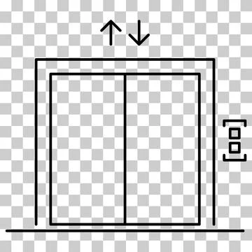 Lift elevator icon, graphic design entrance sign, building doorway symbol vec Ilustración de archivo