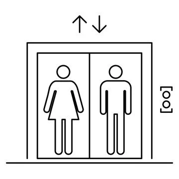 Lift elevator icon, graphic design entrance sign, building doorway symbol vec Ilustración de archivo
