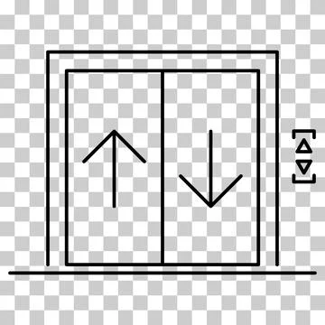 Lift elevator icon, graphic design entrance sign, building doorway symbol vec Ilustración de archivo