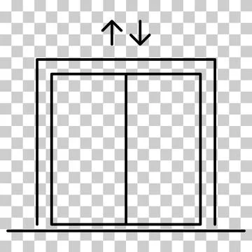 Lift elevator icon, graphic design entrance sign, building doorway symbol vec Ilustración de archivo
