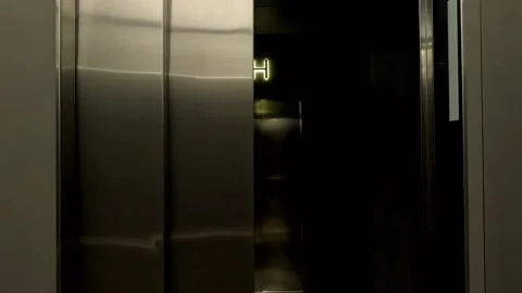 Lift Elevator Opening Door Moving Floor Stock Footage 339959344