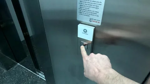 Lift Floor Elevator Button Pushing Stock Footage 339959346