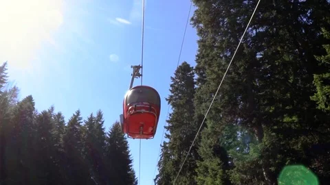 Lift gondola Borovets Bulgaria Stock Footage