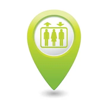 Lift GREEN map pointer Illustrazione stock