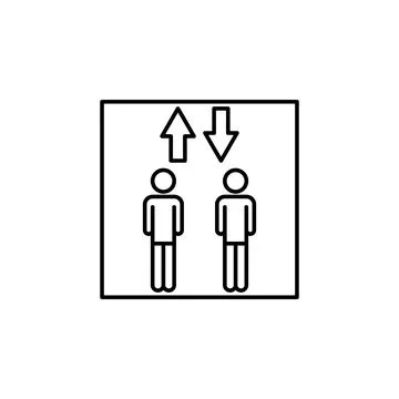 Lift icon. Element of public services thin line icon Stock Illustration