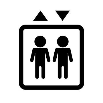 Lift icon. Elevator and people. Vector. Stock Illustration