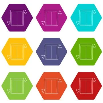 Lift icons set 9 vector Stockillustratie