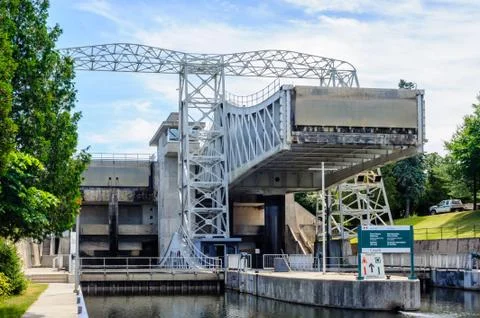 Lift lock viewed from lower level in Kawartha Lakes, Ontario, Canada. Foto stock