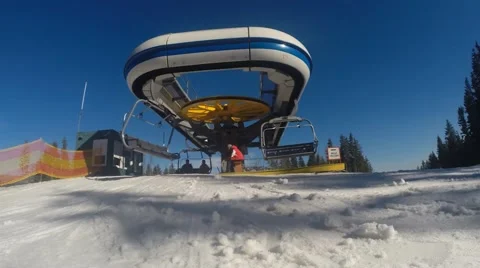 Lift on the mountain resort Stock Footage 41861685
