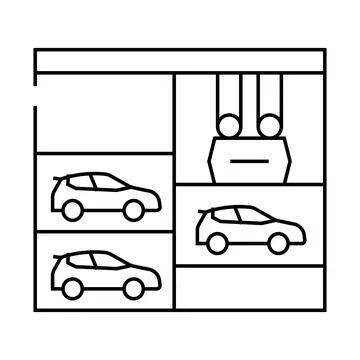 Lift in multi level parking line icon vector illustration Stock Illustration