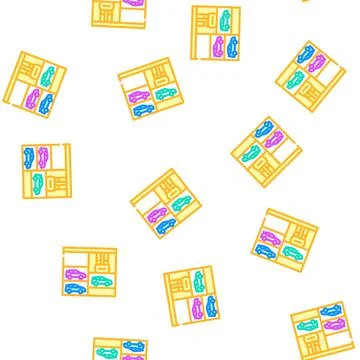 Lift in multi level parking vector seamless pattern 스톡 일러스트