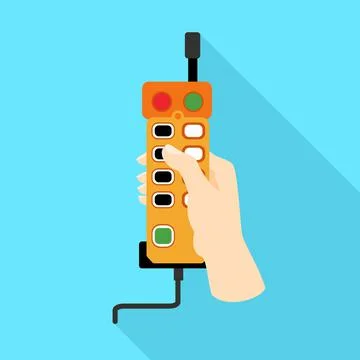 Lift remote control icon, flat style Stock Illustration