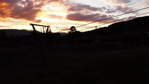 Lift in sunset Video stock 248431942