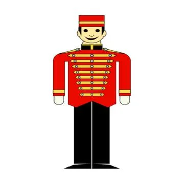 Liftboy on white Stock Illustration