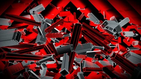 Lifted Skyline Looping Animation Stock Footage 73428843