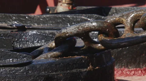Lifting anchor - the ship weighed anchor Stock Footage 52443534
