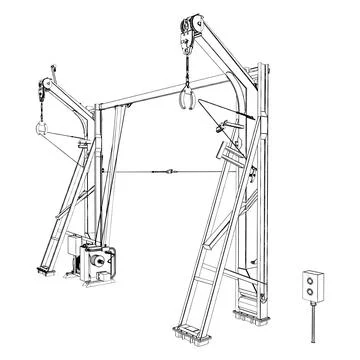 Lifting Boat Crane Vector. Stock Illustration