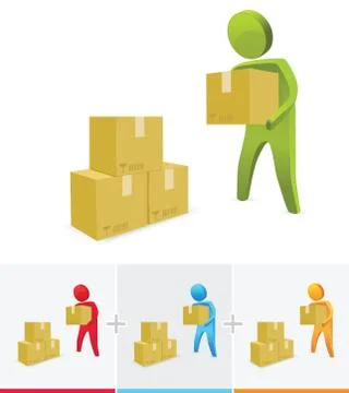 Lifting Box Stock Illustration