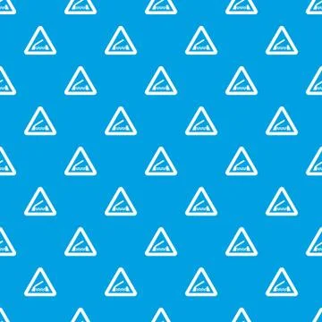 Lifting bridge warning sign pattern seamless blue Illustrazione stock