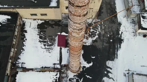 Lifting the camera along the pipe in production Stock Footage 148049929