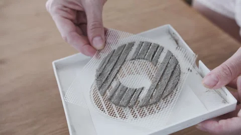 Lifting Clogged Dust Mesh Screen Revealing Air Vent Grille Structure Stock Footage 341398064