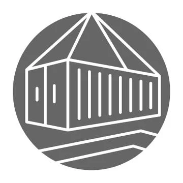 Lifting container solid icon, delivery symbol, crane hook loading container イラスト素材