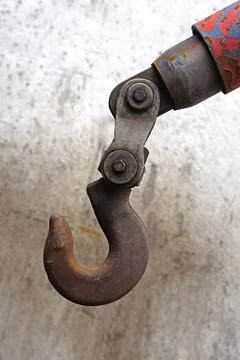 Lifting crane arm hook Stock Photos