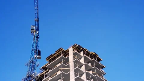 Lifting crane on construction site Stock Footage 131374944