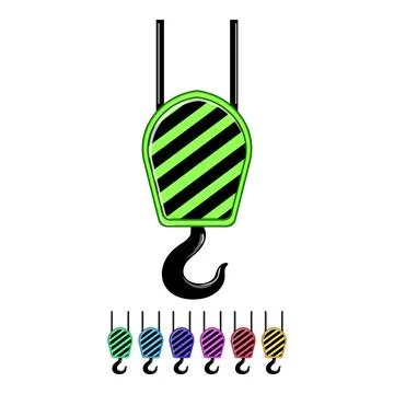 Lifting crane hook cartoon vector graphic Stock Illustration