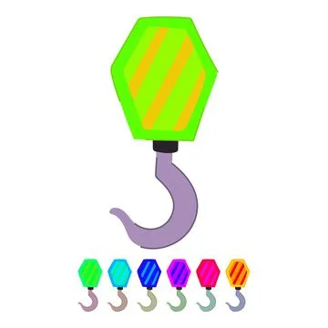 Lifting crane hook vector cartoon graphic Stock Illustration