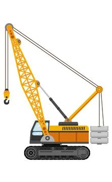 Lifting crane isolated on white background vector illustration Stock Illustration