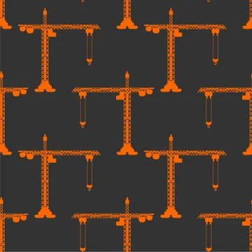 Lifting crane pattern seamless. Construction industrial background. Children  Illustrazione stock