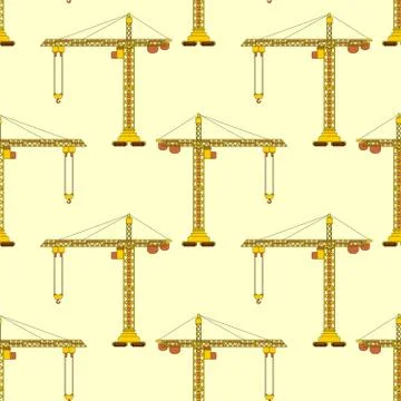 Lifting crane pattern seamless. Construction industrial background. Children  Illustrazione stock