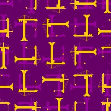 Lifting crane pattern seamless. Construction industrial background. Children  Stockillustratie