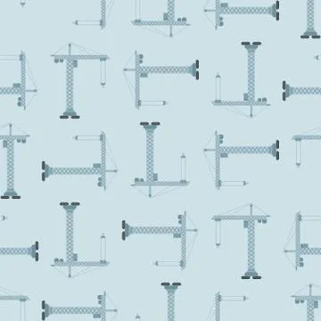 Lifting crane pattern seamless. Construction industrial background. Children  Stockillustratie