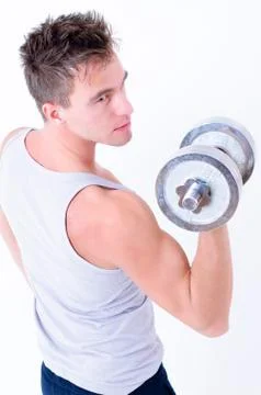 Lifting a dumbbell Stock Photos