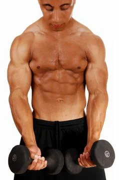 Lifting dumbbells. Stock Photos