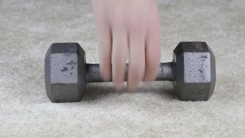 Lifting Dumbell Stock Footage 145282874
