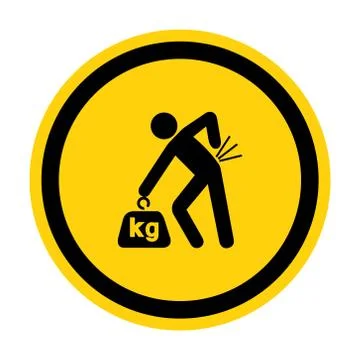 Lifting Hazard Symbol Sign, Vector Illustration, Isolate On White Background  Stock Illustration