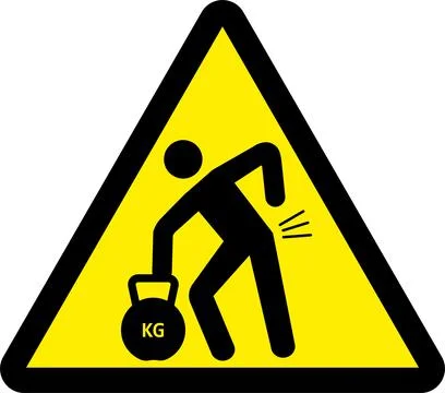Lifting hazard warning sign. Stock Illustration