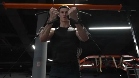 Lifting heavy cargo. Strength training in gym. Fitness weightlifting and Stock Footage 325338021