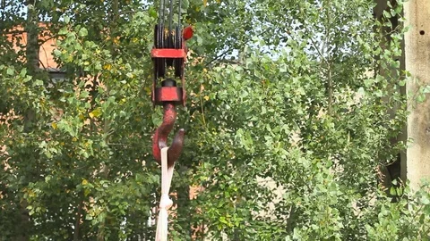 Lifting hook swinging Stock Footage 79785002